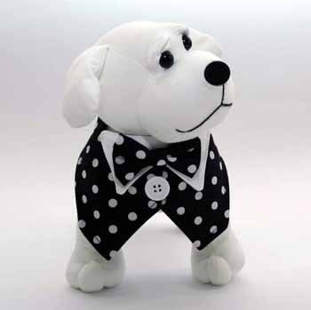 Black and White Dots Dog Vest with Bowtie