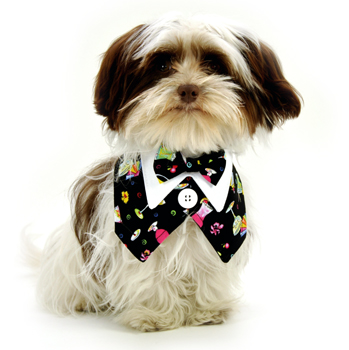 Cocktail Happy Hour Dog Vest with Bowtie
