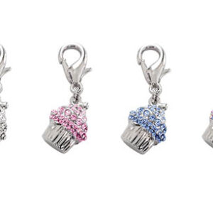 Crystal Cupcake Dog Collar D-Ring Charm Multicolor