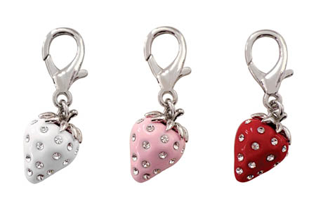 Strawberry Dog Collar D-Ring Charm Red