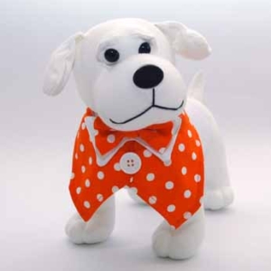 Orange and White Dot Dog Vest with Bowtie