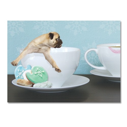 Pug in Mug Christmas Card