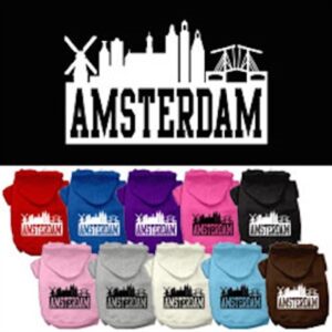 Amsterdam Skyline Dog Hoodie