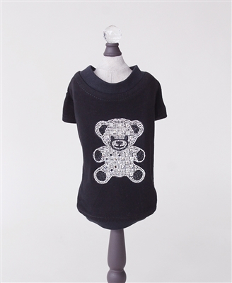 Bling Black Teddy Bear Doggie T-Shirt