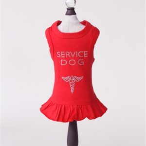 Red Service Dog Bling Dress