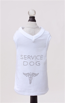 Bling White Service Dog T-Shirt