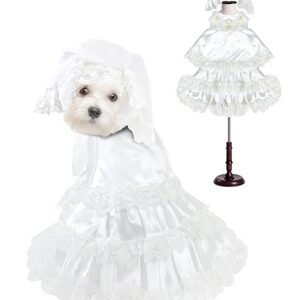 Wedding Dog Dress with Veil
