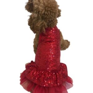Red Candy Cane Sequin Dog Dress